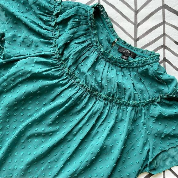 J. Crew Green Layered Blouse - Picture 1 of 4